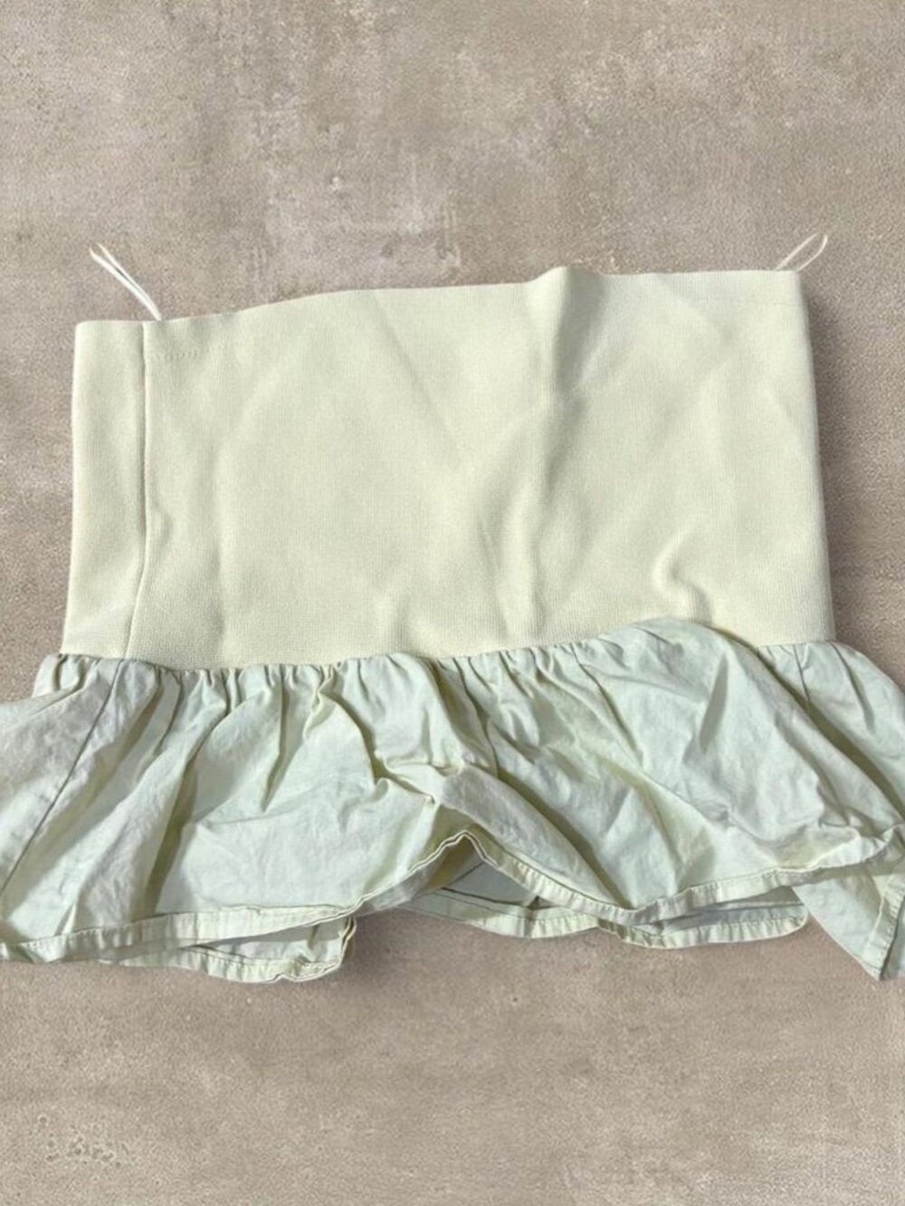 Zara yellow crop top, tube top with ruffle - Size M